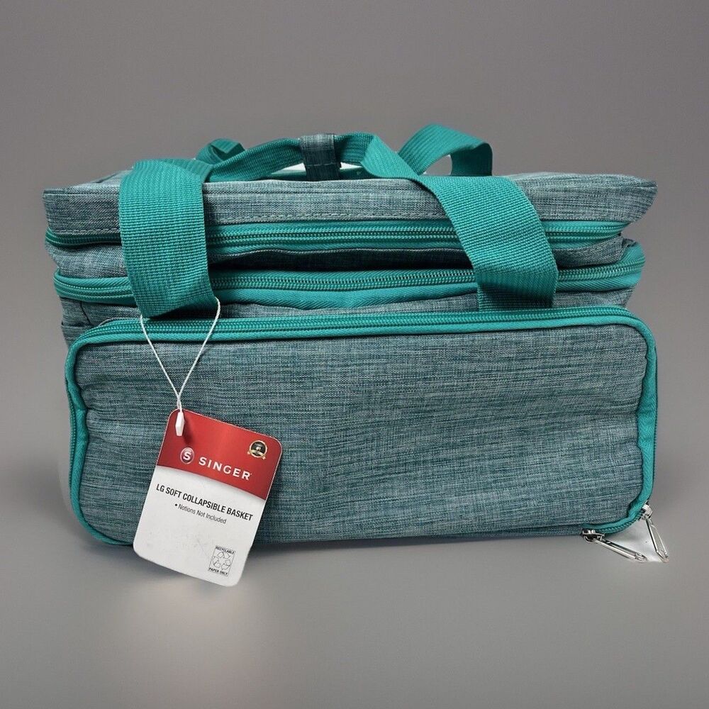 SINGER Sewing Accessories Organizer (Bag Only) – Double Layer Portable Teal